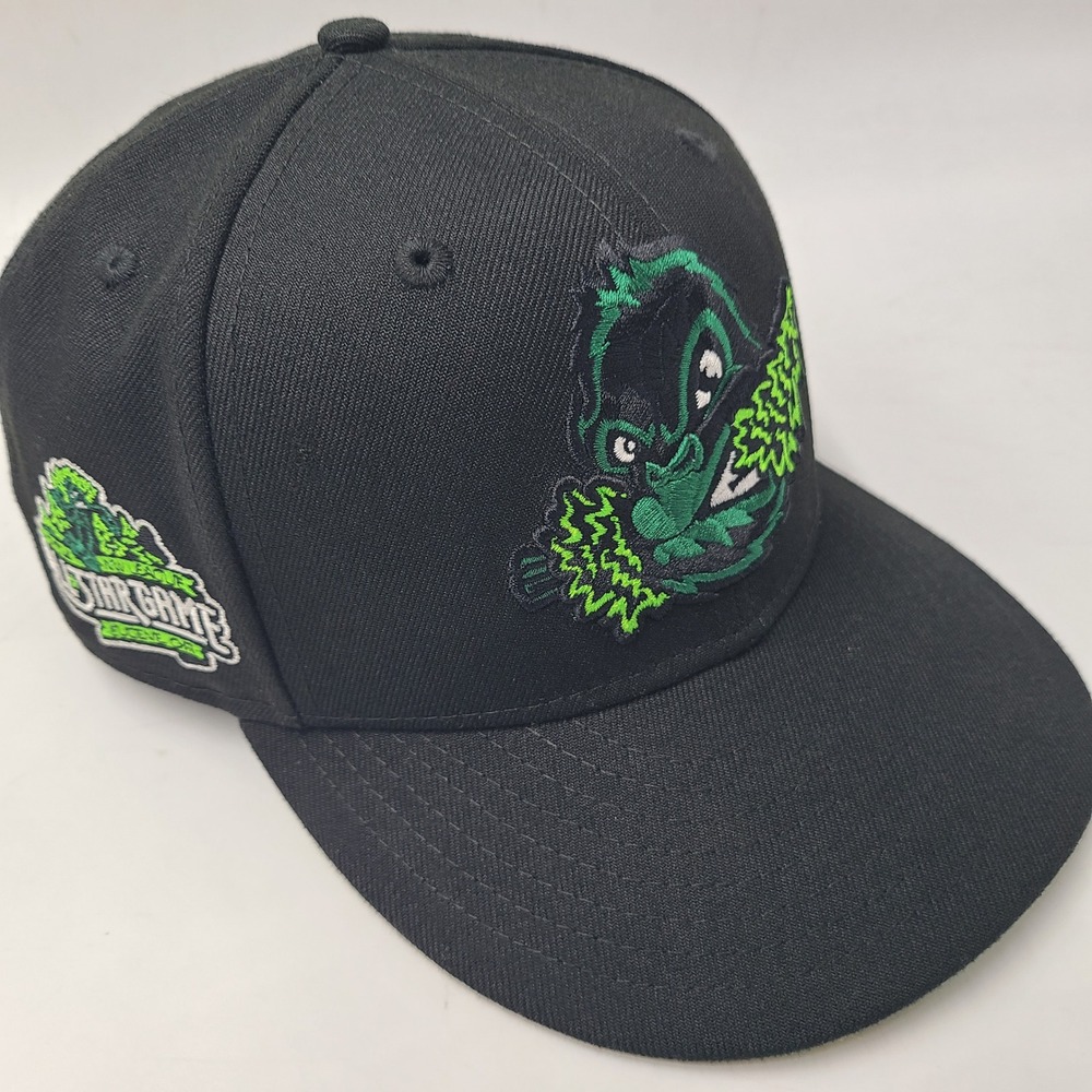Eugene Emeralds Hat Fitted 7 1/8 New Era 59Fifty Black 2014 MiLB All Star Game